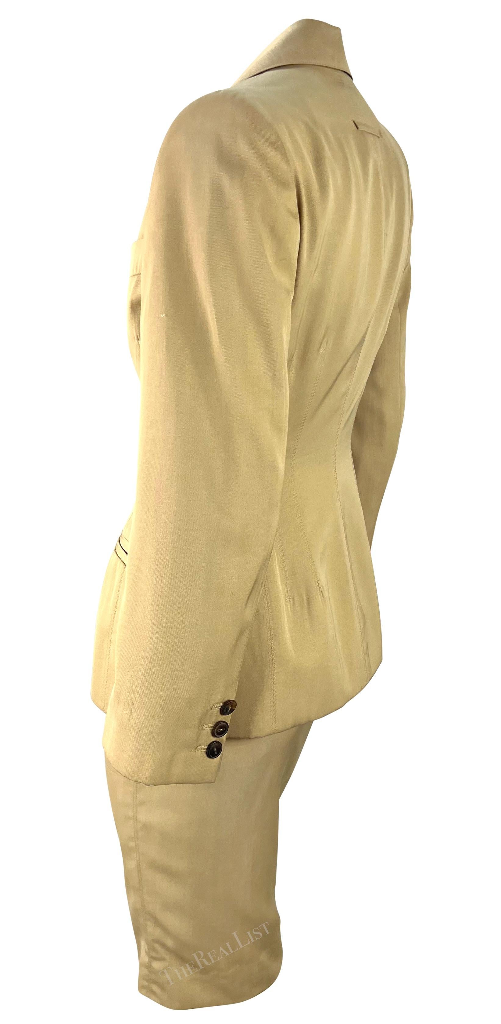 Early 1990s Jean Paul Gaultier Tan Skirt Suit For Sale 1