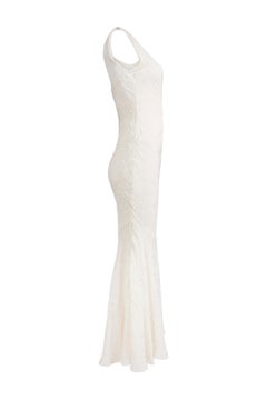 Early 2000s John Galliano White Silk Bias Cut 30s Style Bridal Gown