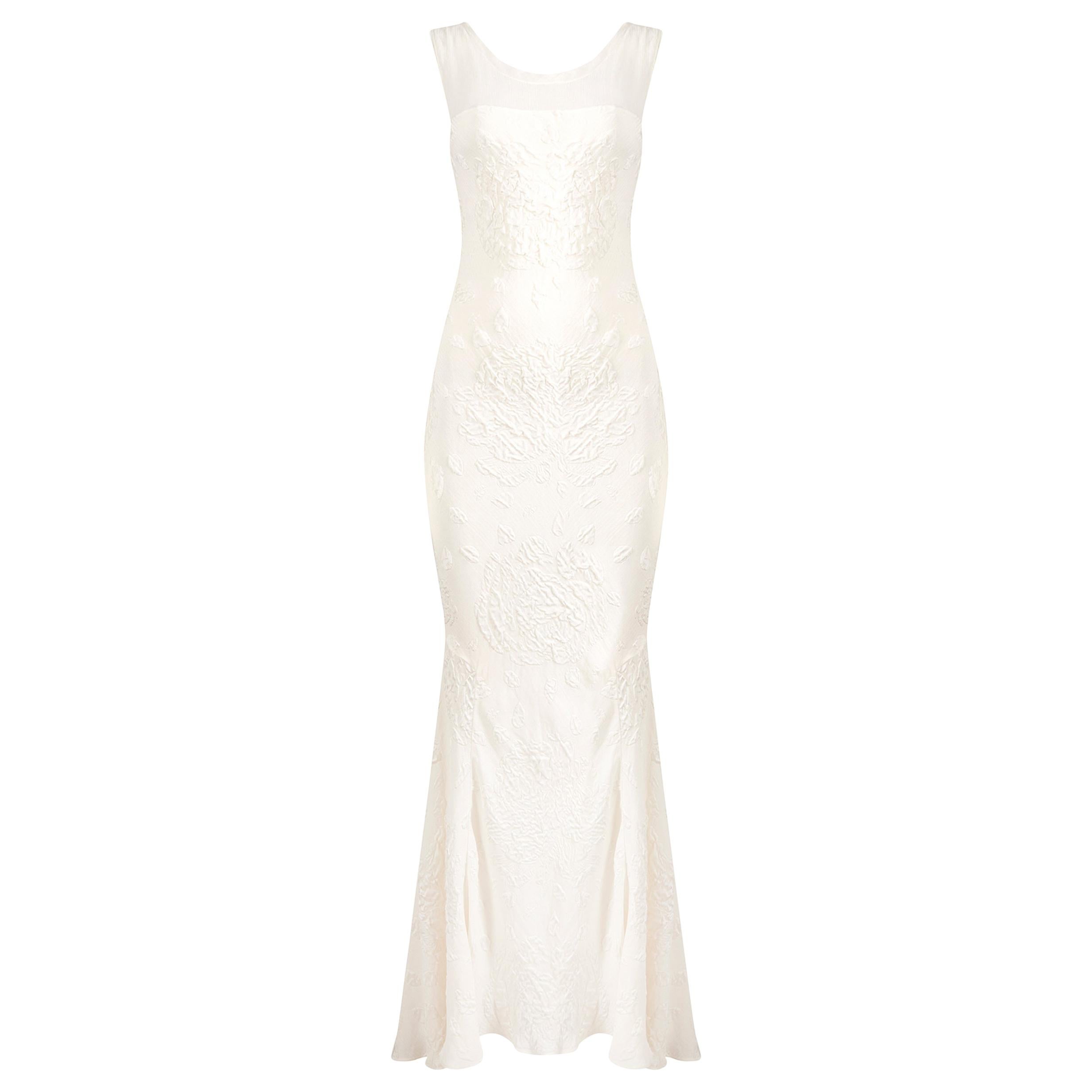 Early 2000s John Galliano White Silk Bias Cut 30s Style Bridal Gown