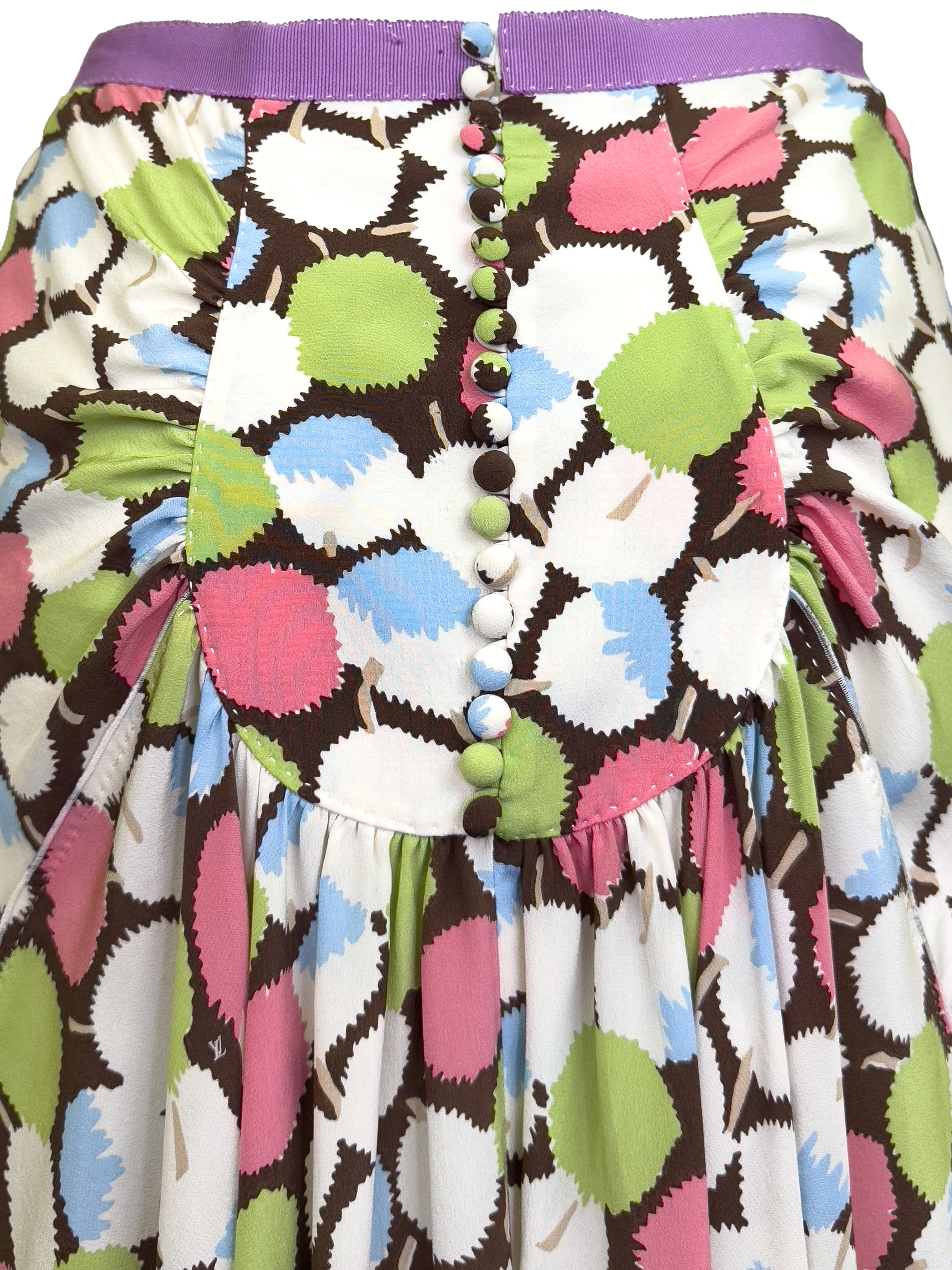 Falda midi de seda estampada Louis Vuitton by Marc Jacobs de principios de los 2000 en venta 1