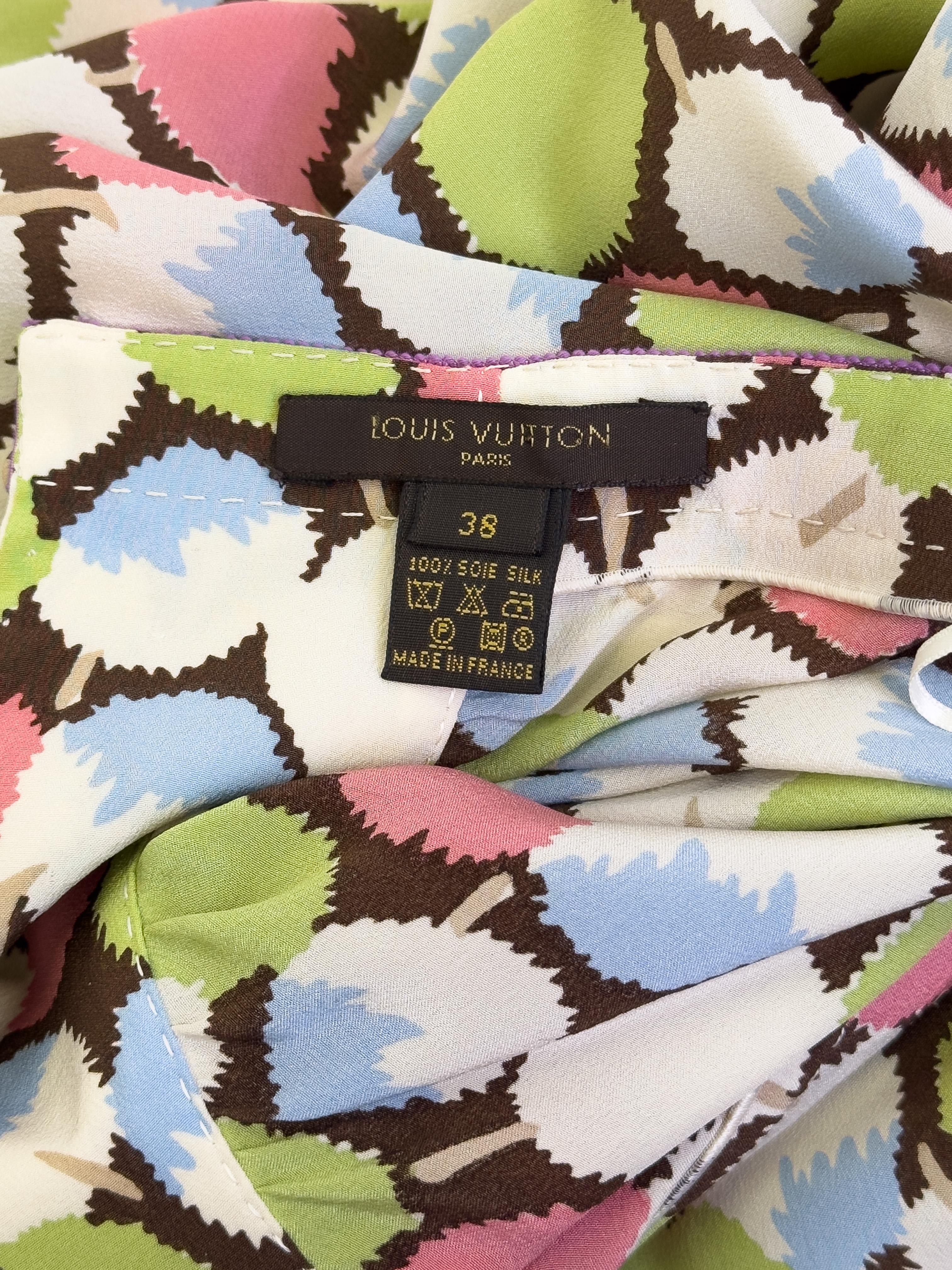 Falda midi de seda estampada Louis Vuitton by Marc Jacobs de principios de los 2000 en venta 3