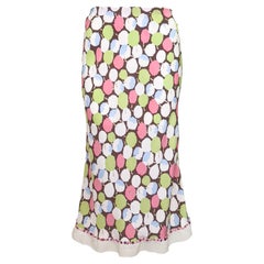 Early 2000's Louis Vuitton by Marc Jacobs Printed Silk Midi Skirt