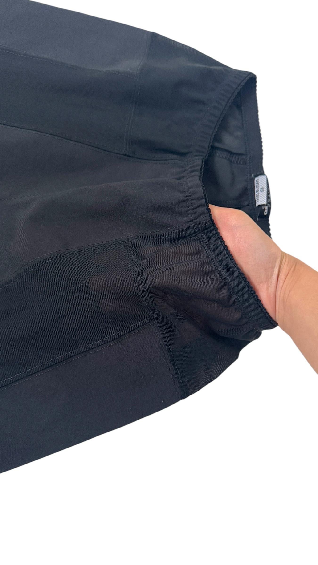 Début des années 2000 Marithé + François Girbaud Leggings extensibles noirs à empiècements en maille Bon état - En vente à Milano, IT