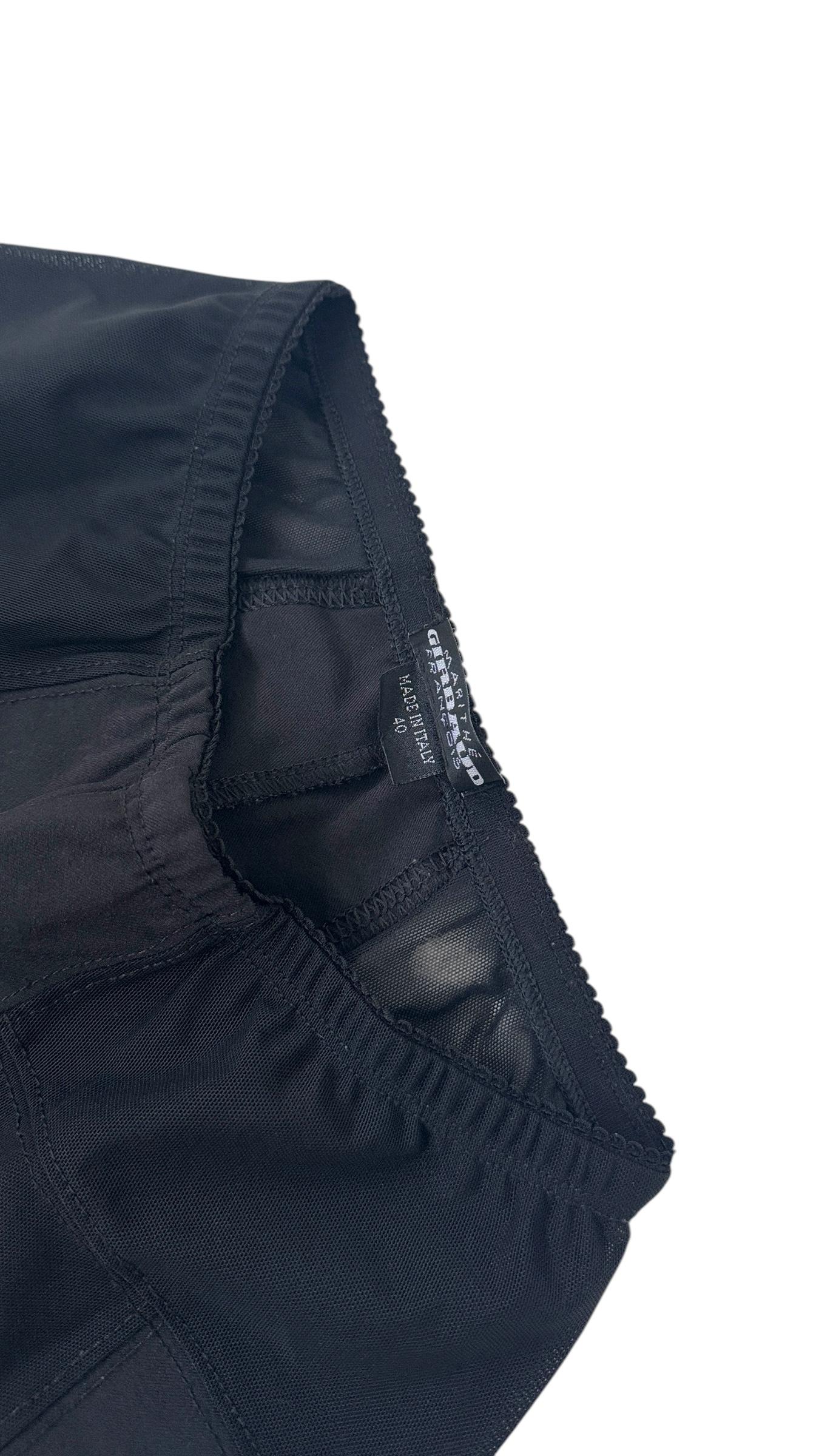 Début des années 2000 Marithé + François Girbaud Leggings extensibles noirs à empiècements en maille Pour femmes en vente