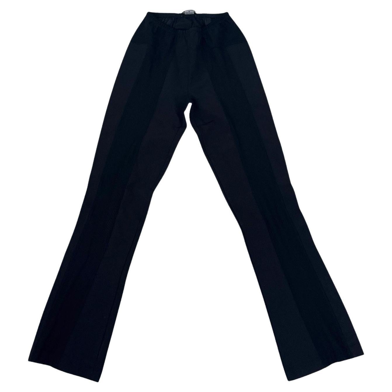 Early 2000s Marithé + François Girbaud Black Mesh Panel Stretch Leggings