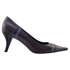 Early 2000s Prada Brown and Purple Leather Pumps