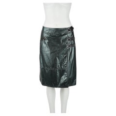 Early 2000s Prada Iridescent Coated Cotton Utility Wrap with Buckle Details IT38