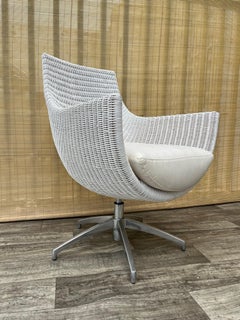 Early 2000s Swivel Wicker Lounge Chair by Palecek Furniture.