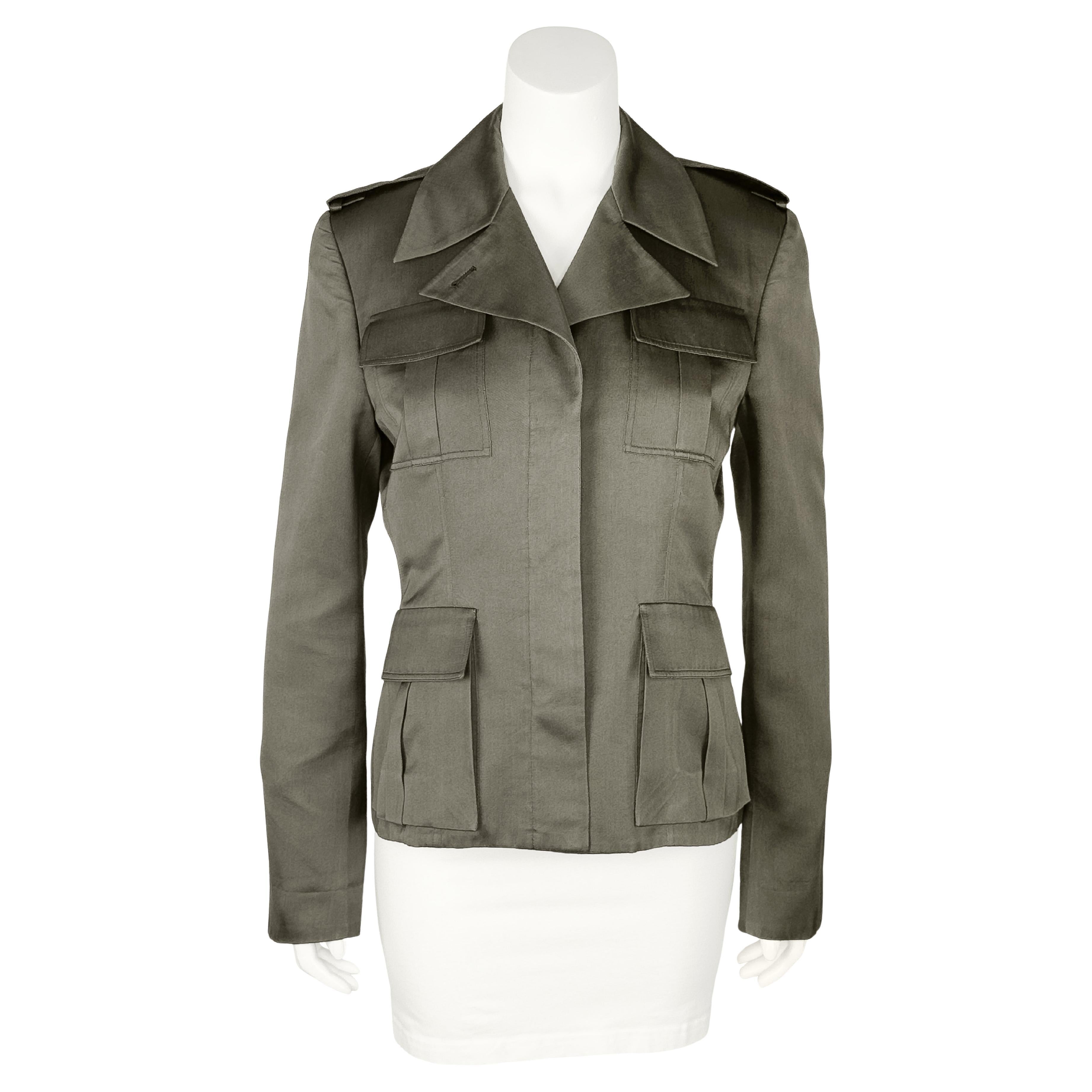 Early 2000'sGucci Tom Ford Era Olive Cotton Safari Style Jacket