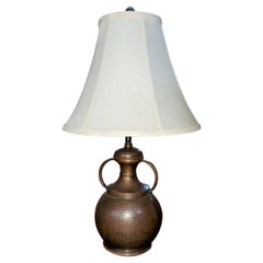 Early 20th Century American Hand Beaten Copper Table Lamp