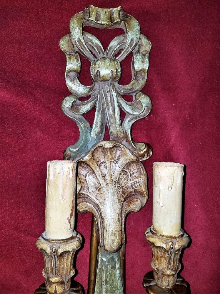 Art Nouveau Early 20th Century Carved Wall Light Sconce by Thorvald Strom