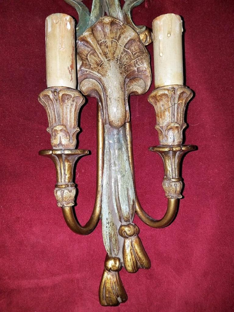 Canadian Early 20th Century Carved Wall Light Sconce by Thorvald Strom