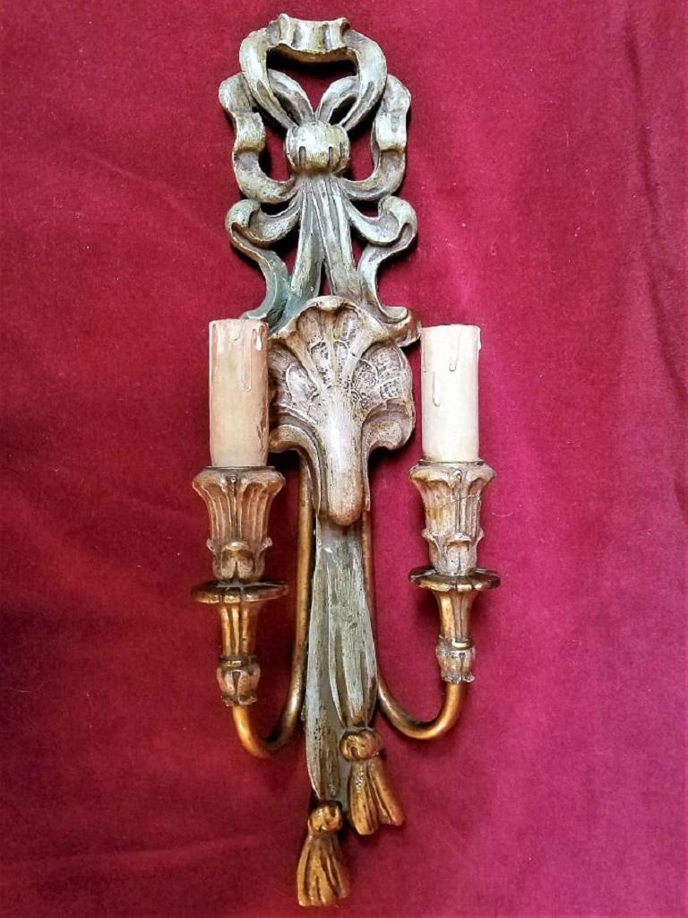 Hand-Carved Early 20th Century Carved Wall Light Sconce by Thorvald Strom