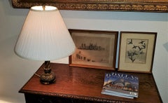 Early 20th Century Carved Wood and Gesso Table Lamp by Thorvald Strom