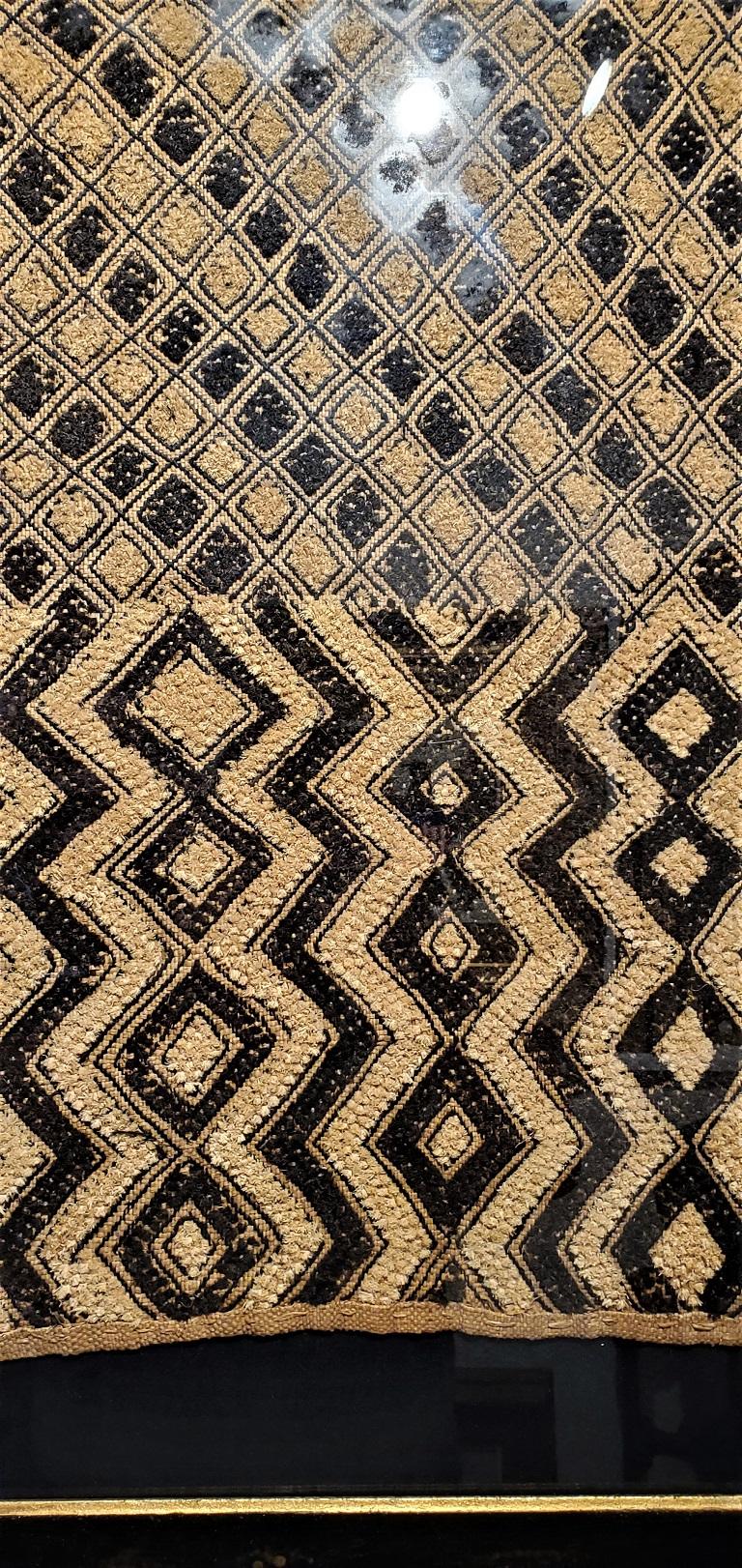 Tribal Early 20th Century Congolese Large Kuba Framed Textile