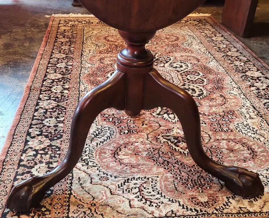 Inlay Early 20C English Oval Tilt Top Ball and Claw Side Table