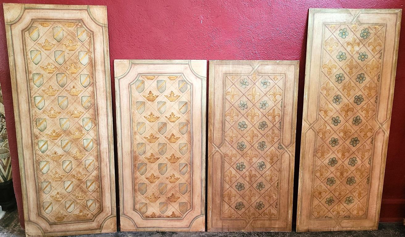 Presenting a unique set of early 20C hand painted large sized ceiling or wall panels by Nena Claiborne.

Art Nouveau/Deco Era hand-painted ceiling or wall panels by Dallas Interior Design Legend……..Nena Claiborne…… circa 1929/30.

These panels are
