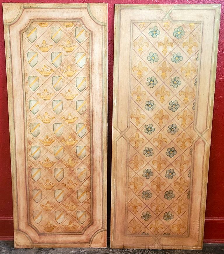 Art Nouveau Pannelli da soffitto o da parete di grandi dimensioni dipinti a mano all'inizio del XX secolo da Nena Claiborne in vendita