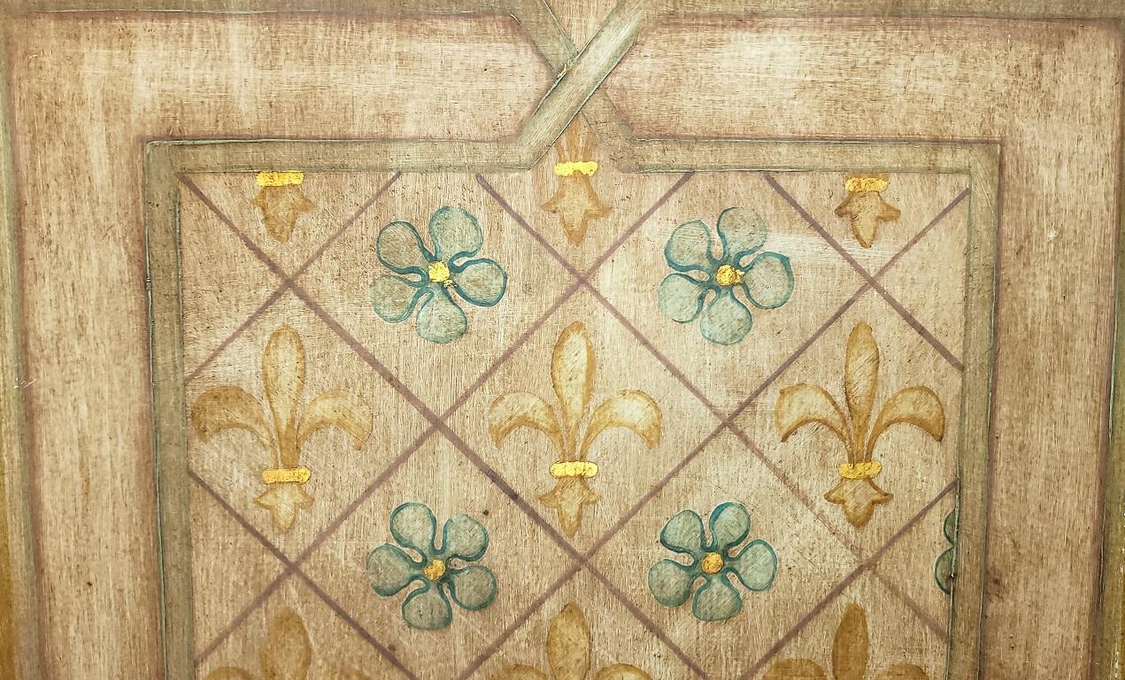 Wir präsentieren einen einzigartigen Satz handgemalter mittelgroßer Decken- oder Wandpaneele von Nena Claiborne aus den frühen 20er Jahren.

Art Nouveau/Deco Era handgemalte Decken- oder Wandpaneele von Dallas Interior Design Legend........Nena