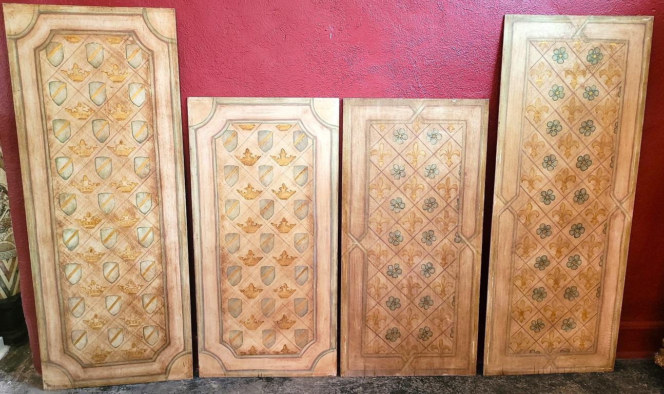Art Nouveau Early 20C Hand Painted Medium Sized Ceiling or Wall Panels by Nena Claiborne For Sale