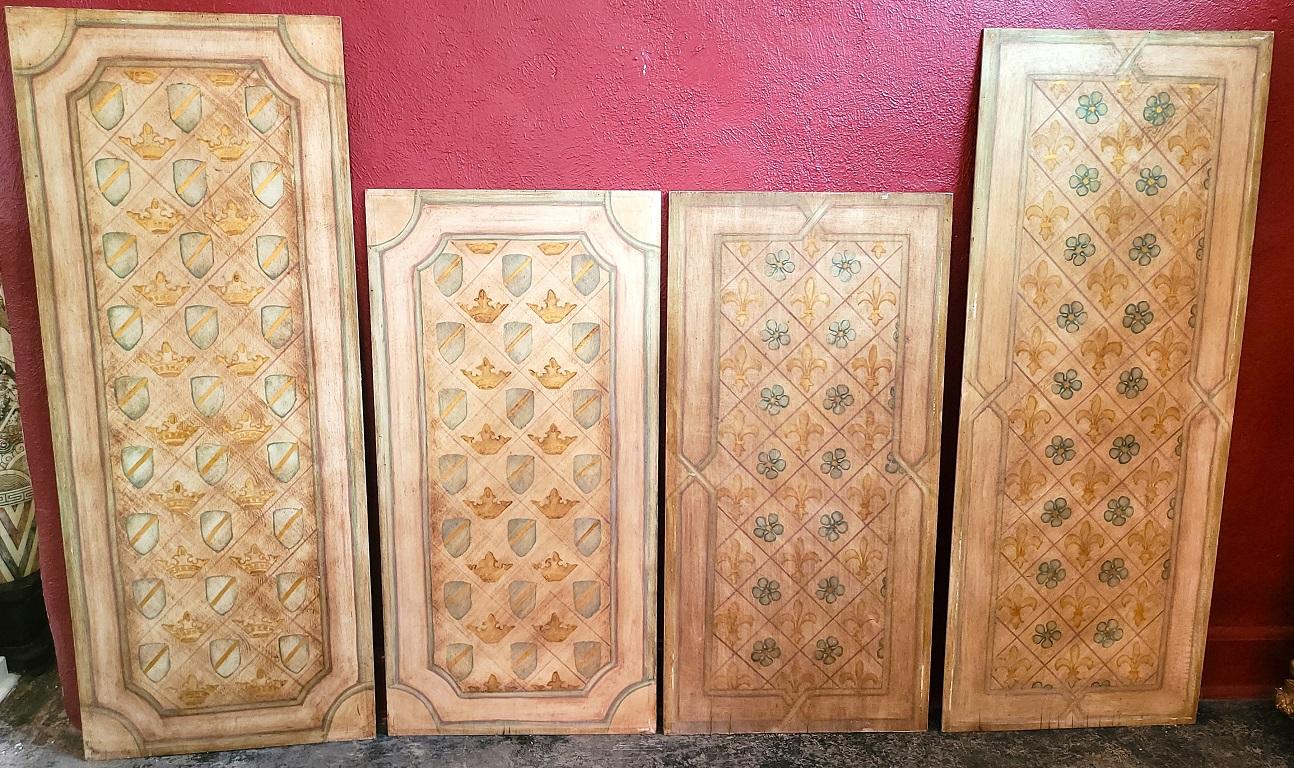 Art Nouveau Pannelli da soffitto o da parete di medie dimensioni dipinti a mano all'inizio del XX secolo da Nena Claiborne in vendita