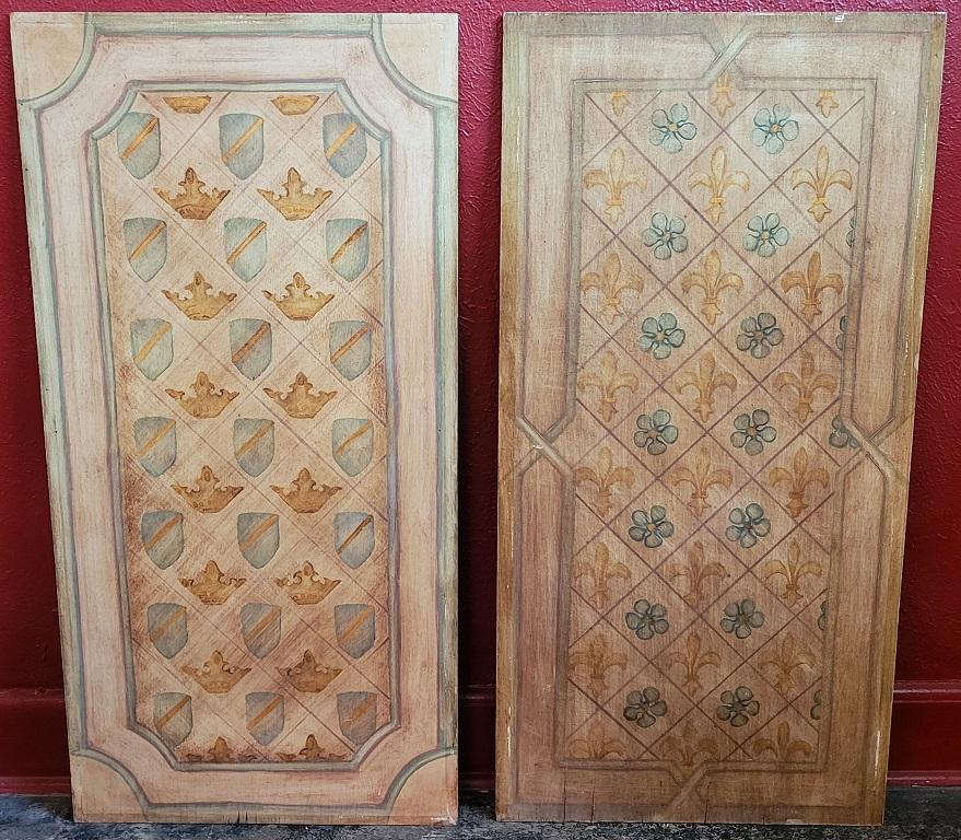 American Early 20C Hand Painted Medium Sized Ceiling or Wall Panels by Nena Claiborne For Sale