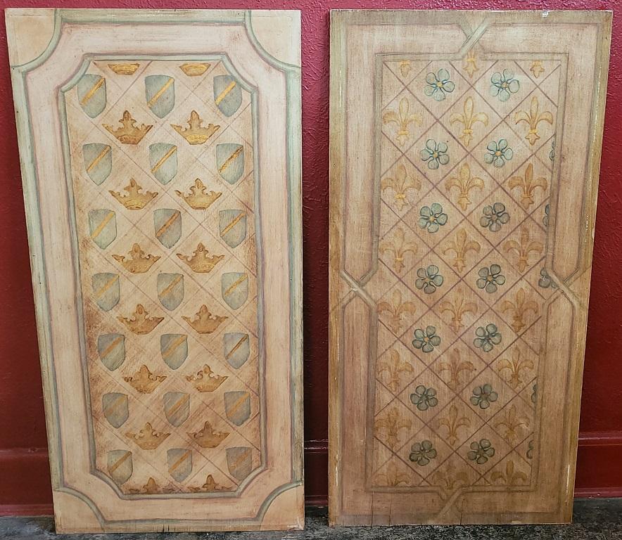 Hand-Painted Early 20C Hand Painted Medium Sized Ceiling or Wall Panels by Nena Claiborne For Sale