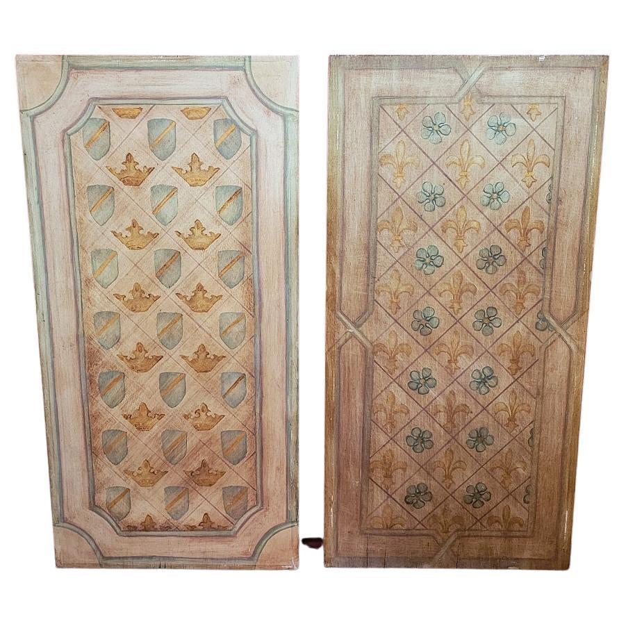 Early 20C Hand Painted Medium Sized Ceiling or Wall Panels by Nena Claiborne For Sale