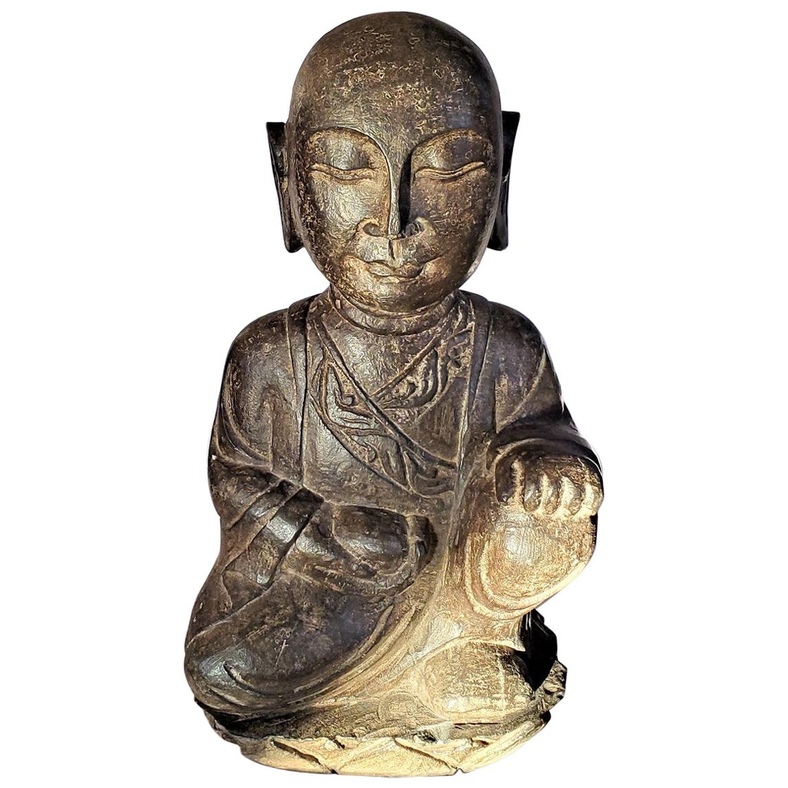 Early 20th Century Japanese Stone Carved Buddha