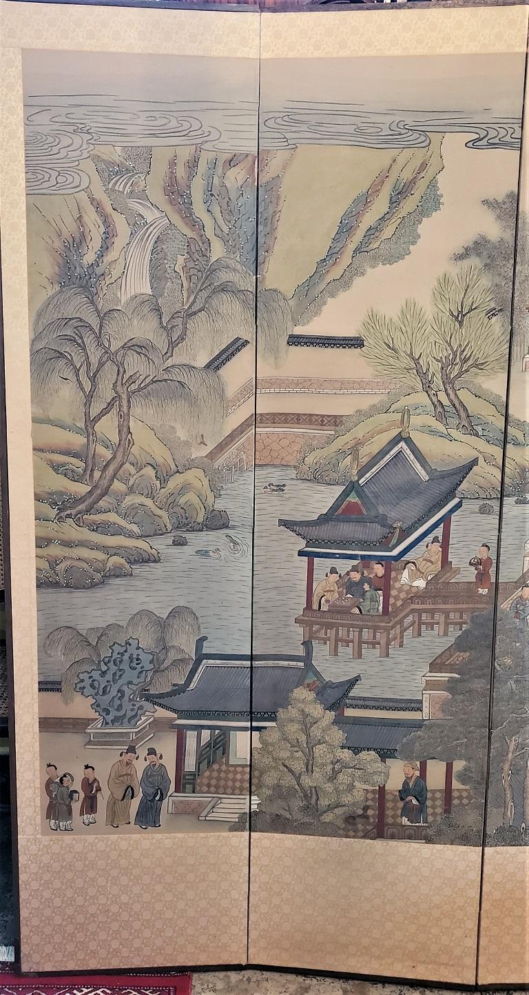 Early 20th Century Korean 8-Panel Hand Painted Screen For Sale 13