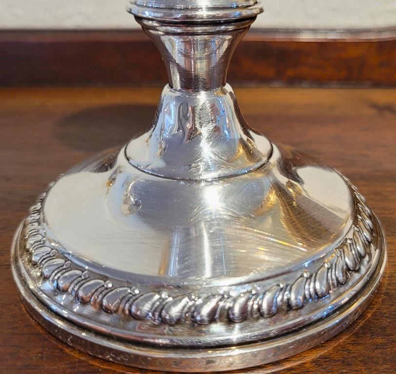 Early 20C Pair of Sterling Silver Columbia Weighted Candlesticks For Sale 5