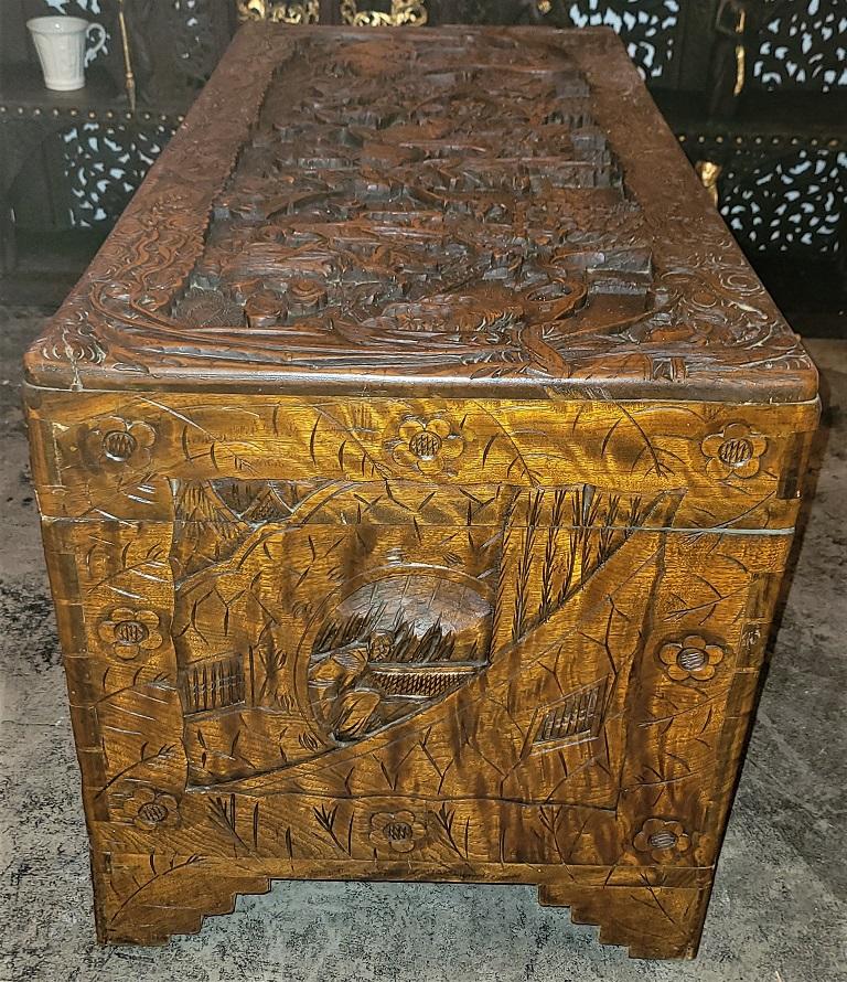 Early 20C The Queen Playing with Sword Camphor Dowry Chest 6