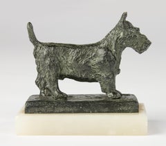 Scultura in bronzo dei primi del Novecento - Cane terrier scozzese - Paul Edouard Dreux