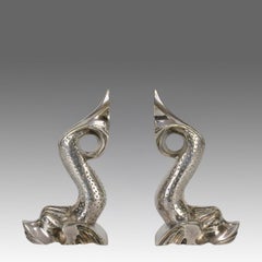 Early 20h Century Silvered "Fish Bookends" by F Abella & Sons