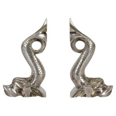 Early 20h Century Silvered "Fish Bookends" by F Abella & Sons