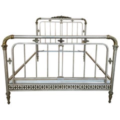 Ottone francese dell'inizio del XX secolo Antique French  Letto in bronzo, misura doppia