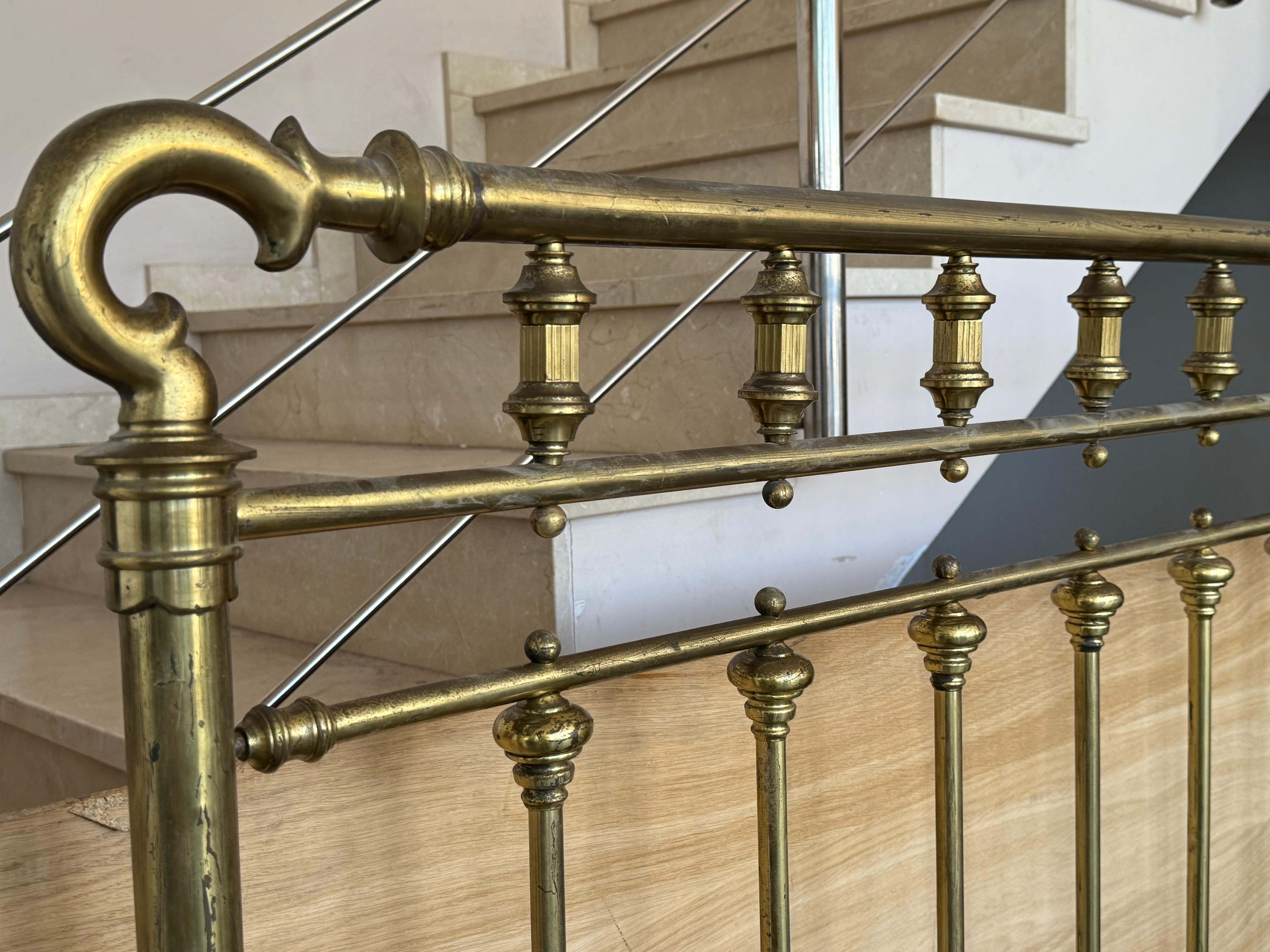 Début 20ème Antique French Brass  & Bronze Bed , Queen  Taille en vente 3