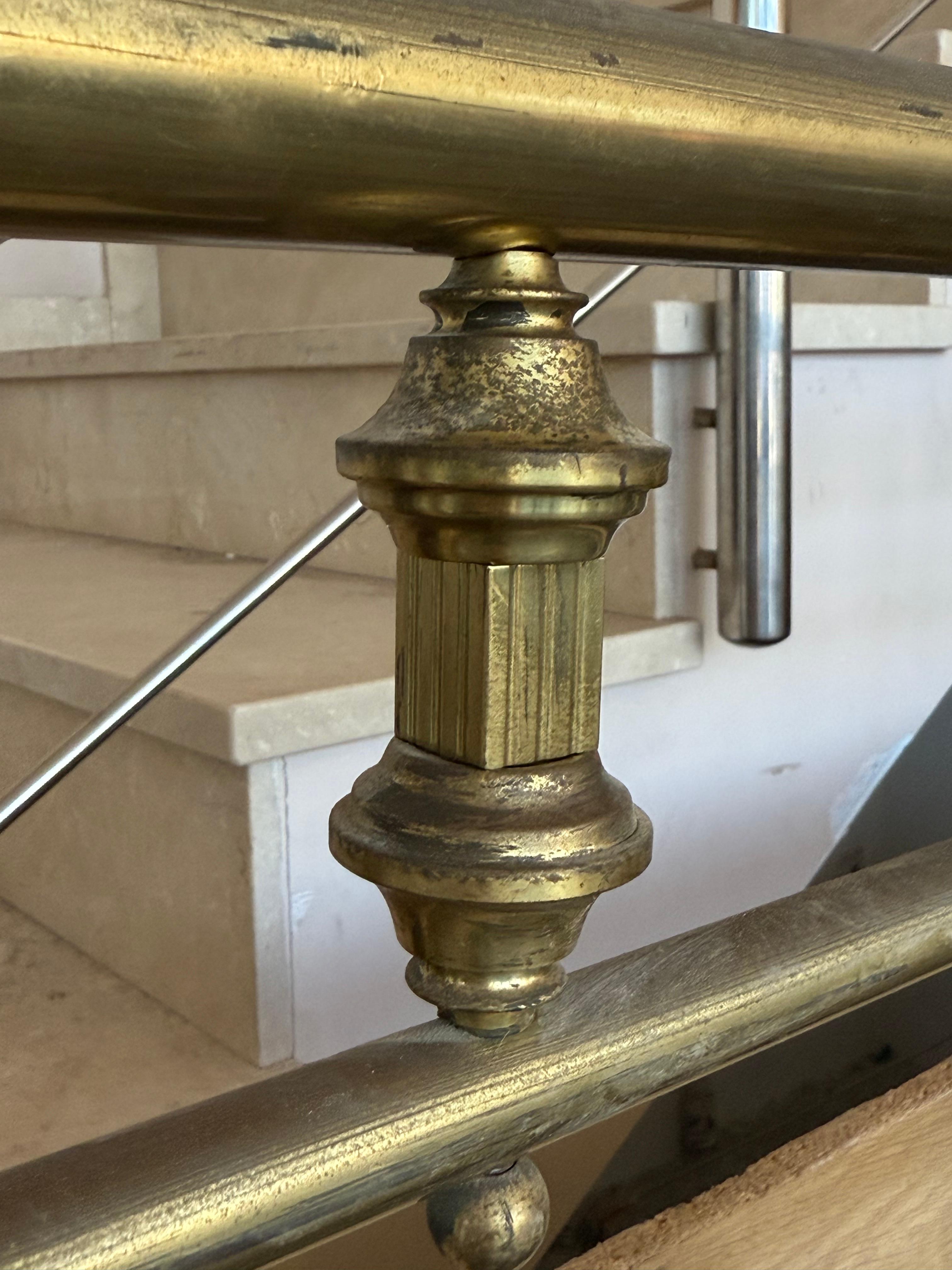 Début 20ème Antique French Brass  & Bronze Bed , Queen  Taille en vente 5