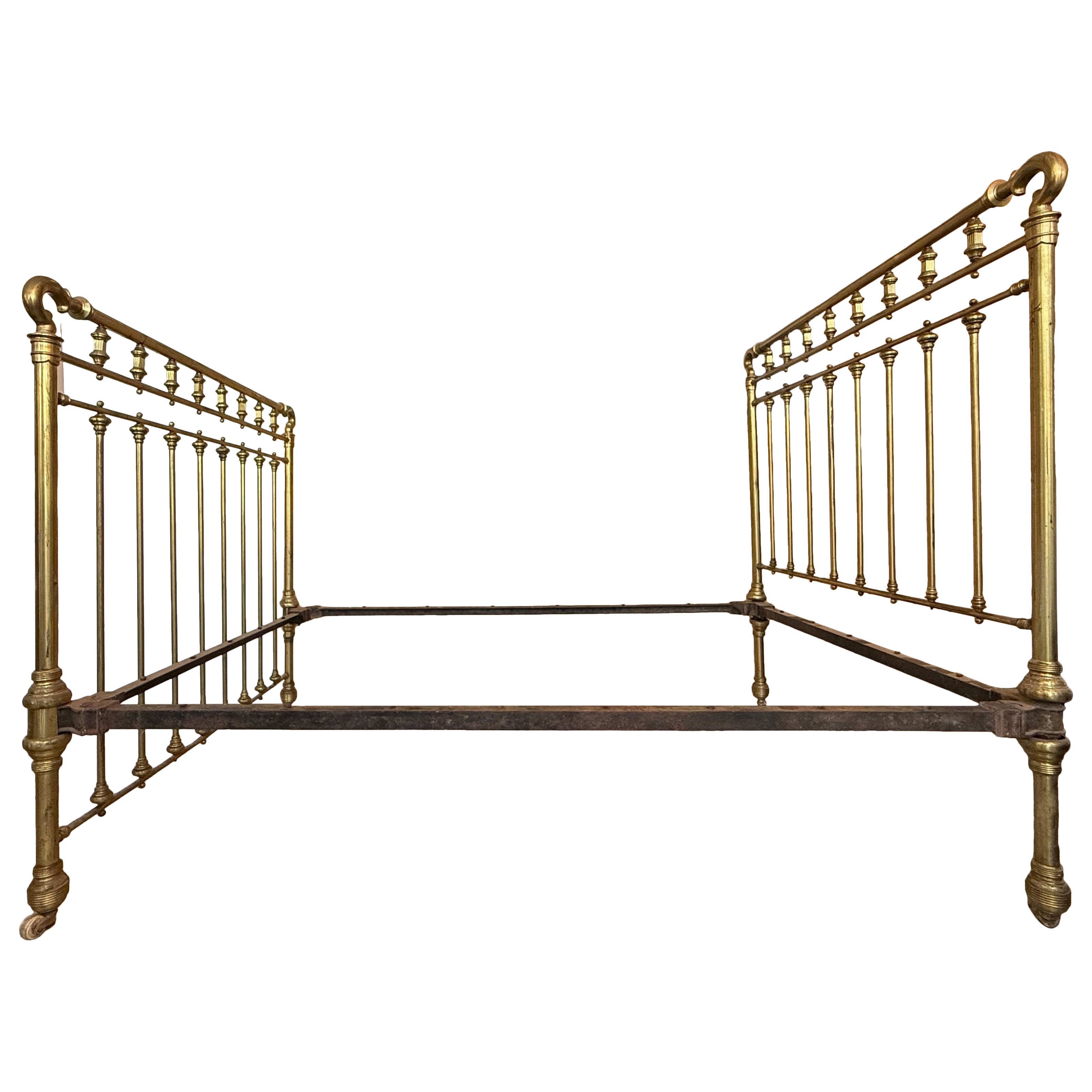 Début 20ème Antique French Brass
Bronze Bed , Queen Taille