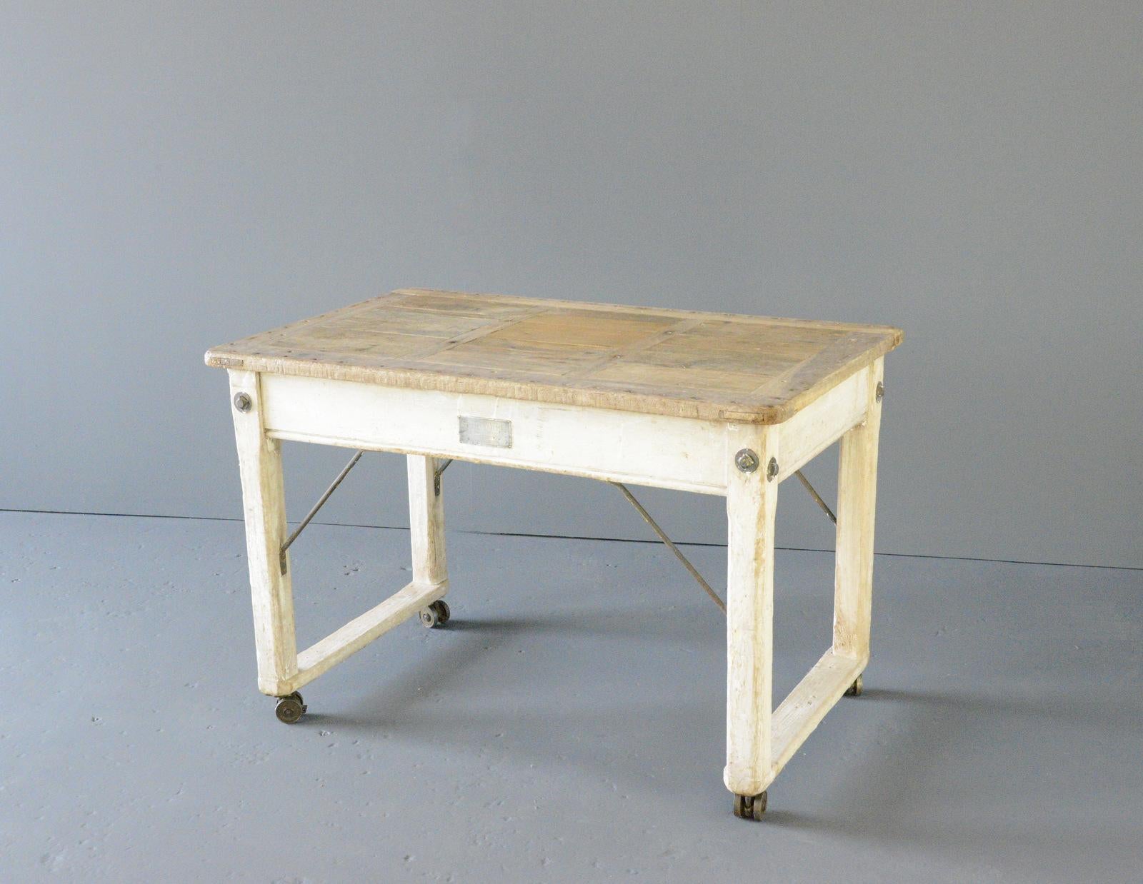 Industrial Early 20th Bakers Table Th Tonge, circa 1910