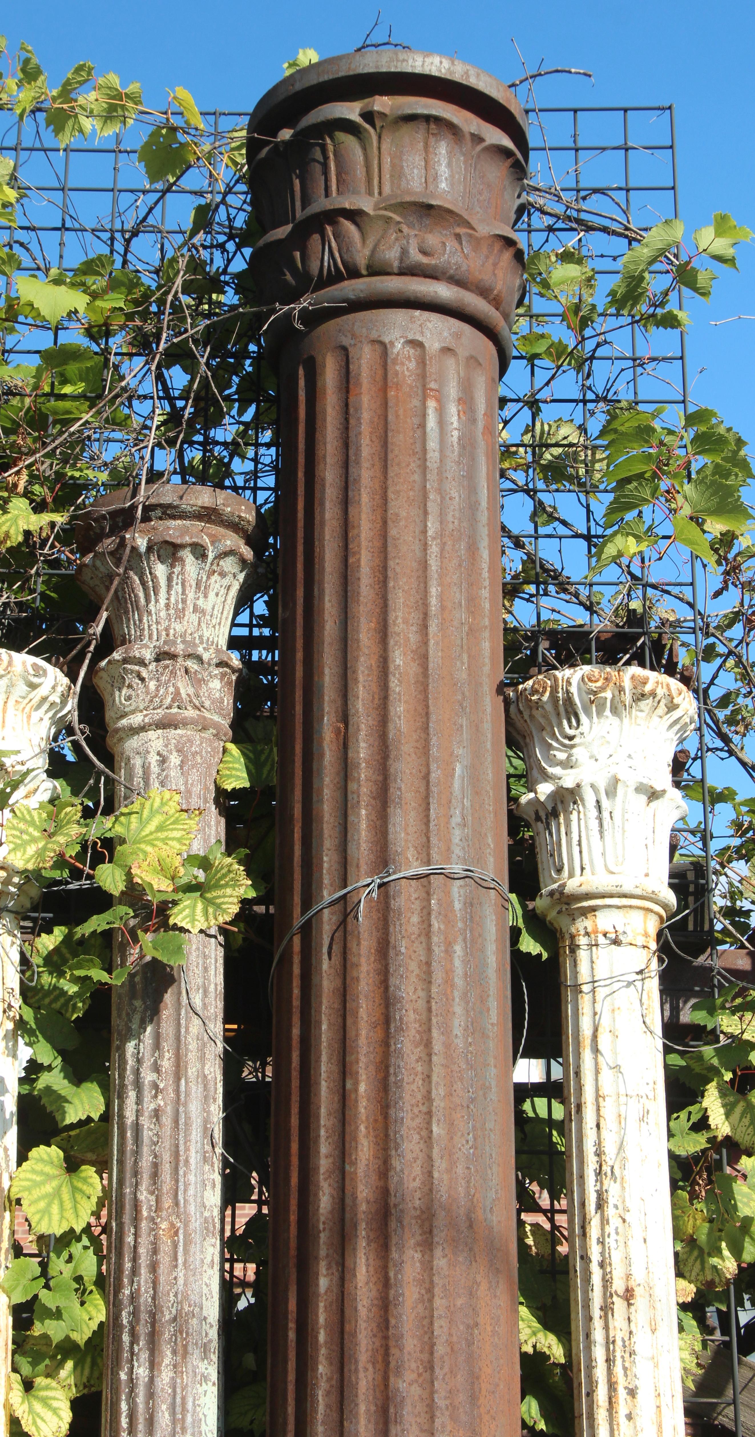 Industrial Early 20th Century Fluted Cast Iron Column For Sale