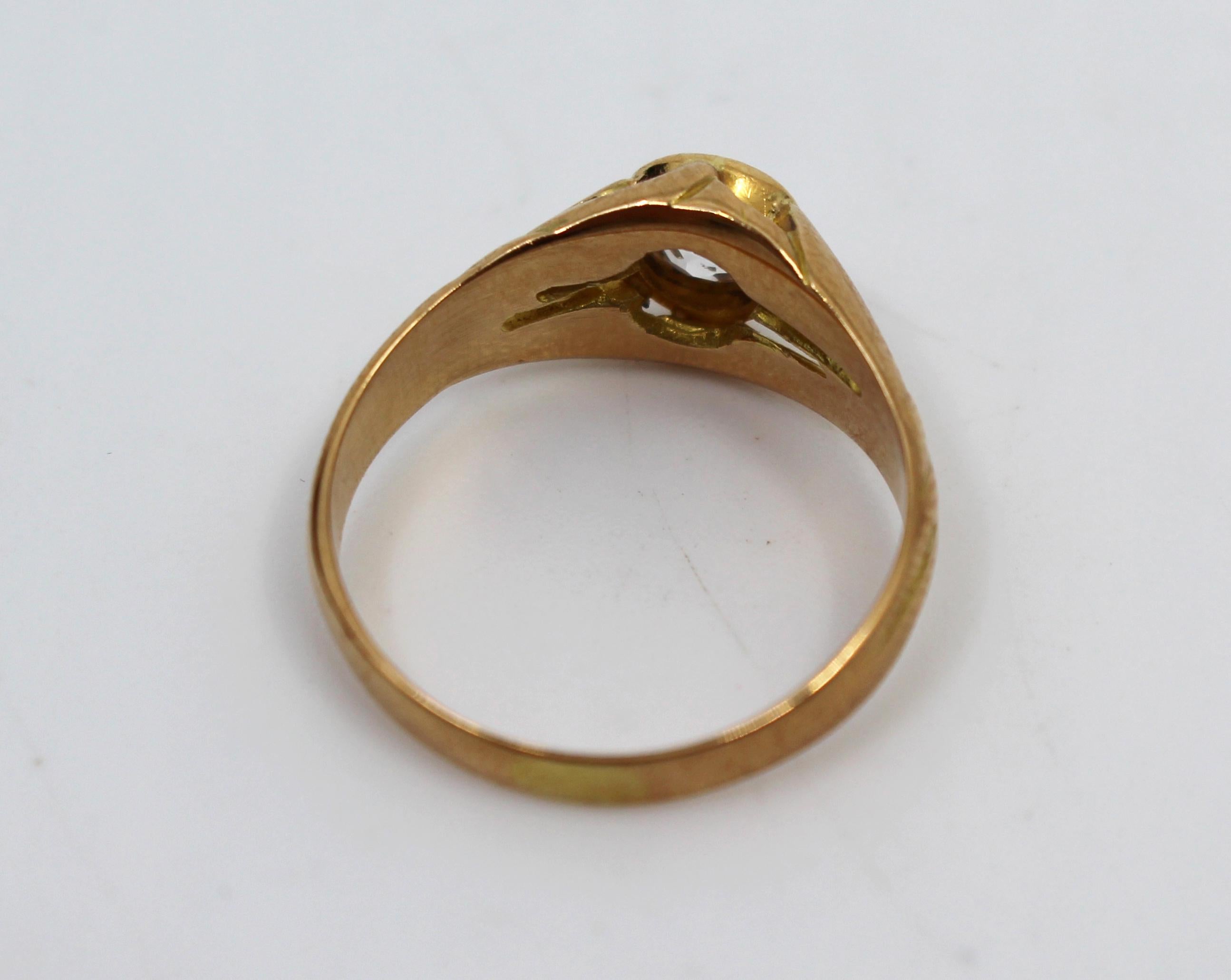 20ième siècle Bague en or rose 15 carats avec diamants 0,52 carat, début du 20e siècle en vente