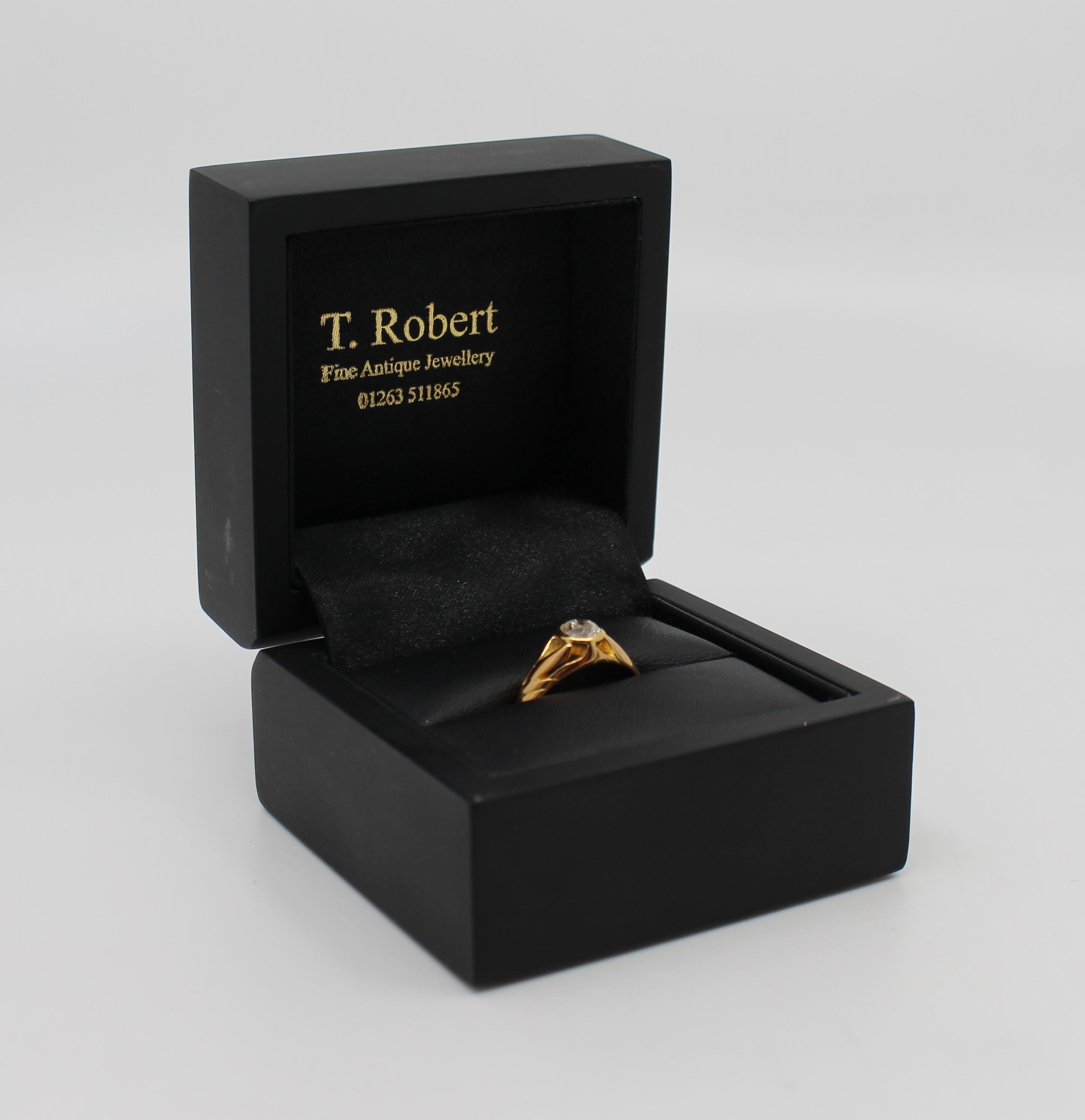 Bague en or rose 15 carats avec diamants 0,52 carat, début du 20e siècle en vente 1
