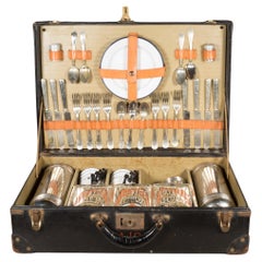Early 20th C. Abercrombie & Fitch, Thermos Co. Seven Person Picnic Set C.1920