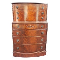 A.I.C. BowFront BowFront Flame Mahogany Chest on Chest of Drawers (Commode à tiroirs)