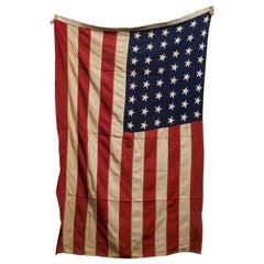 Début du 20e s. Drapeau américain avec 48 étoiles c.1940-1950