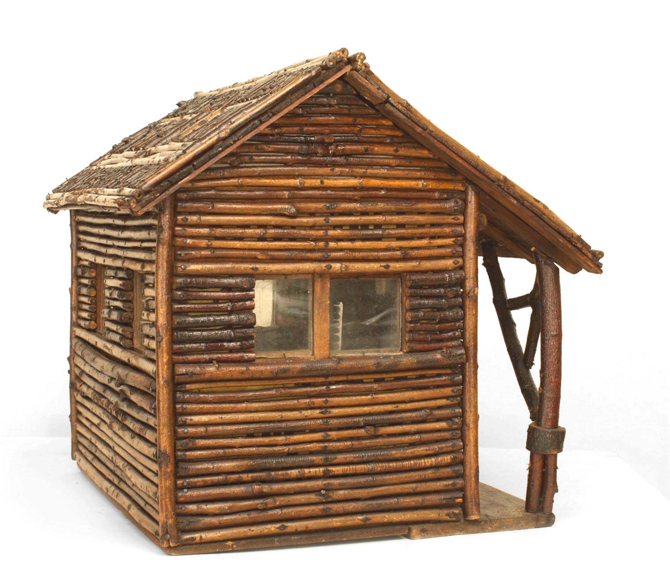 miniature log cabins