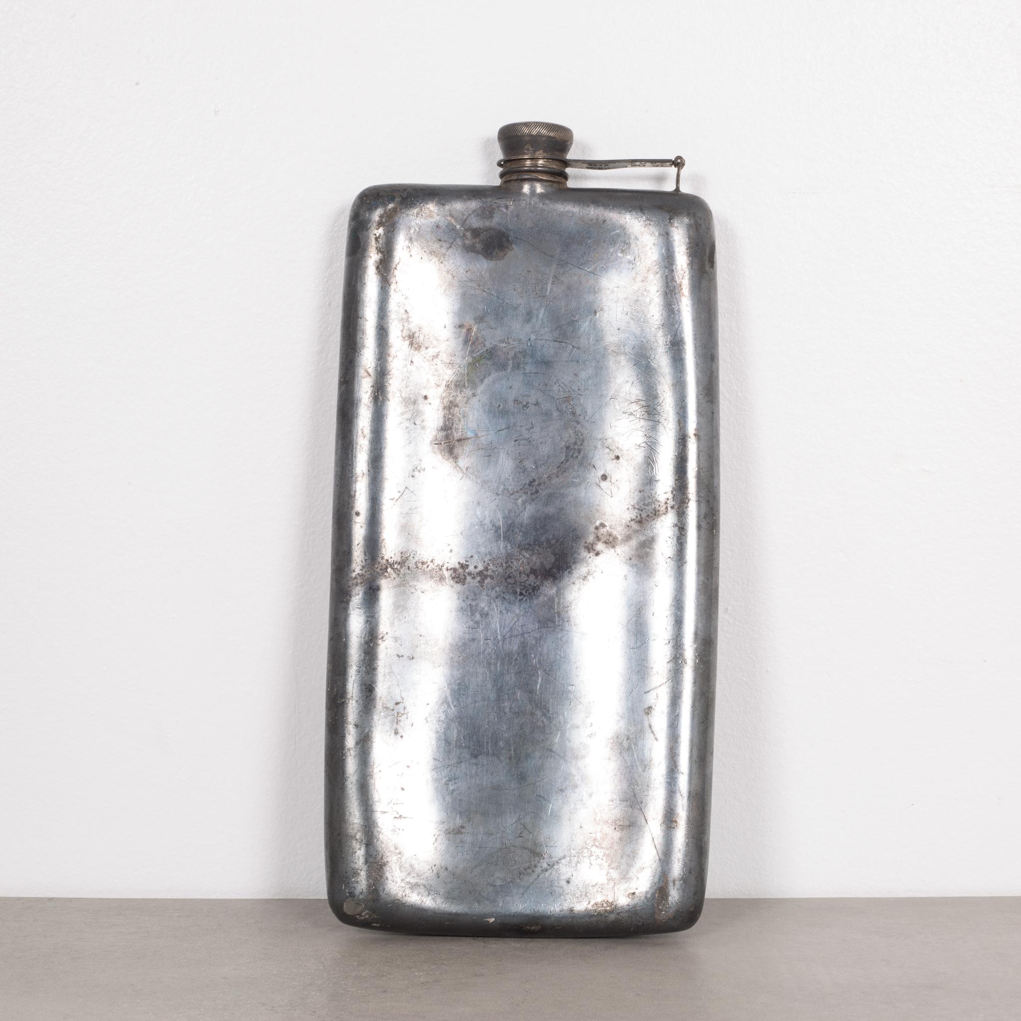 Industrial Early 20th Century Oversized Hand Hammered Monogrammed Flask, circa 1920-1930