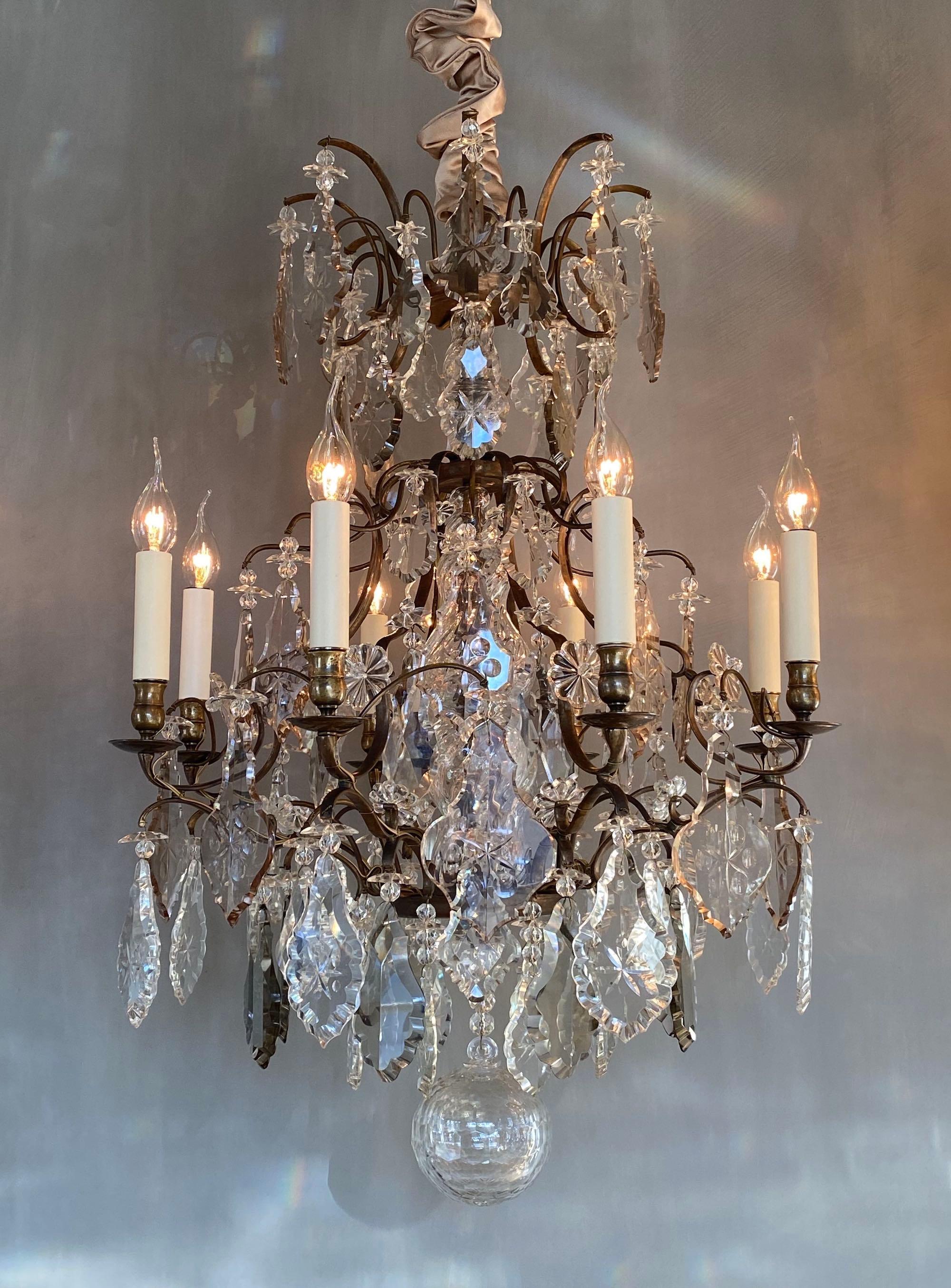 Antico lampadario di cristallo svedese dei primi anni del XX secolo in vendita 5
