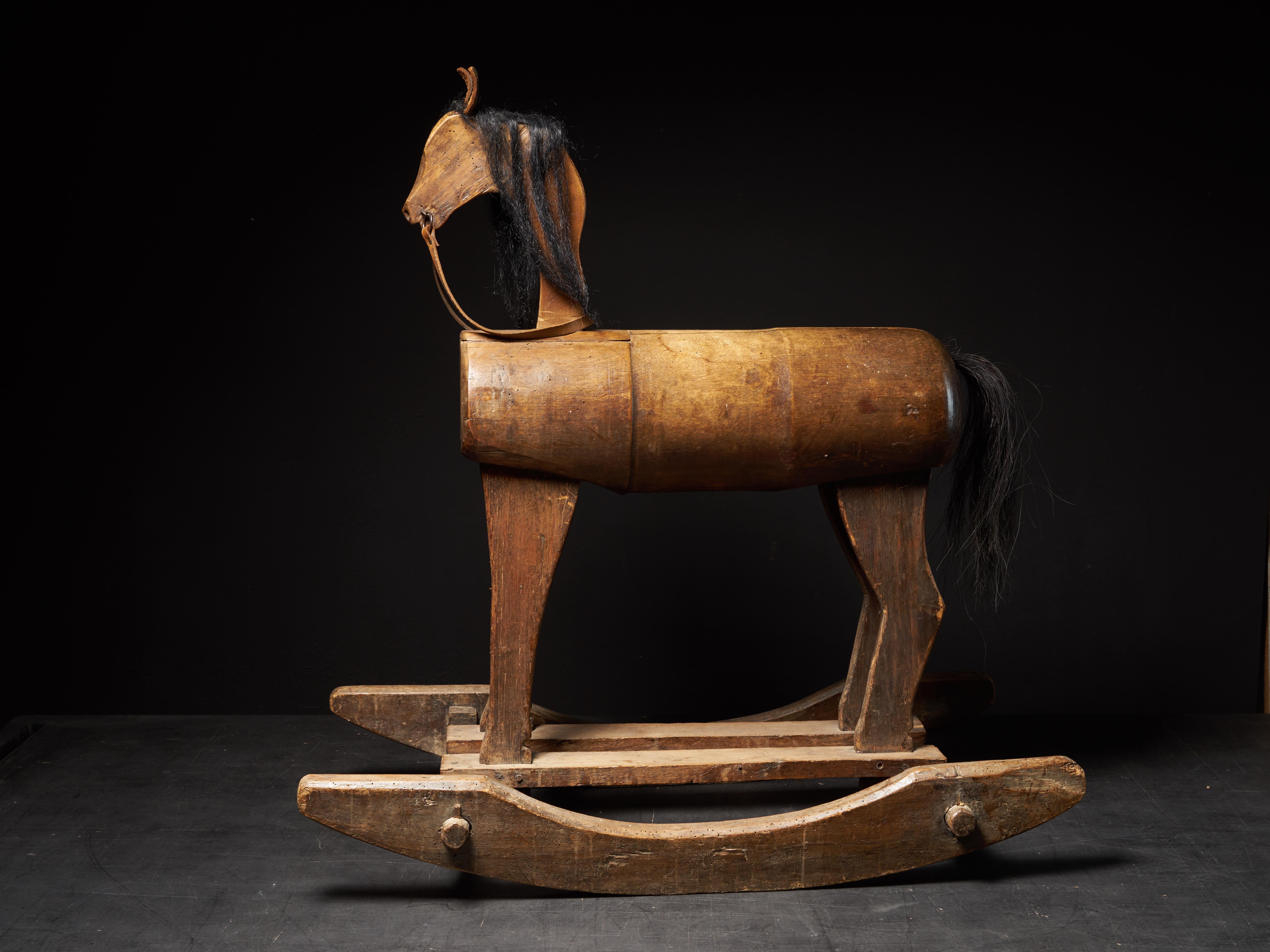 Early 20th Century, Antique Wooden Rocking Horse For Sale 4